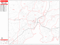 New Haven Digital Map Red Line Style